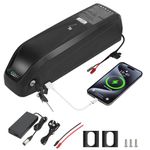 R TEAM Ebike Battery 48v 15AH with Charger, USB Port, Lithium Electric Bike Battery for 30A 20A 17A Controller Motor (Bafang, AW, most ebike conversion kit)