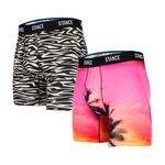 Stance Rockstar Men's 2 Pair Pack Boxer Briefs Multi Patterned Tropical Poly Shorts Underwear Large