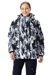 Rdruko Ladies Winter Coat Thermal Fleece Lined Windproof Outdoor Waterproof Jacket for Walking Hiking Skiing Snowboarding Camo XXL