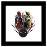 Gallery Pops Marvel Deadpool & Wolverine - Wolverine Deadpool Pose Wall Art, Black Framed Version, 12" x 12" Gallery Pops Wall Art