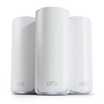 NETGEAR Orbi 870 Series | WiFi 7 Mesh System | RBE873 | Wireless Router + 2 Satellites | Up to 21 Gbps | Covers 7,500 sq. ft. | Connects up to 150 devices | Tri-band BE21000 | 10 Gig Internet Port