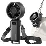 Diveblues Handheld Turbo Fan, 1–100 Speed Portable Fan with Strong Airflow, USB-C Rechargeable, 4-in-1 Personal Neck/Desk/Travel Fan, Lightweight Foldable Fan for Summer, Concerts & Outdoor Use