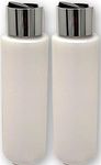 2 Pack Refillable 16 Ounce HDPE Squeeze Bottles With"Stand On The Cap" Dispenser Tops-Great For Lotions, Shampoos, Conditioners and Massage Oils From Earth's Essentials (BLACK & CHROME CAP)