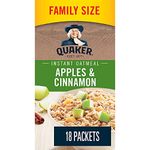 Quaker Apples & Cinnamon Instant Oatmeal, 18 Packets, 594g