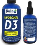 Naka Platinum Liposomal Vitamin D3, INSTANT BIOAVAILABILITY, 2000 IU DROPS, Natural Lemon Flavour, Made in Canada (100ml)