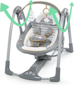 Ingenuity Deluxe Baby Swing – Portable Swing n Go, Compact Design