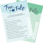 12 x Blue Baby Shower Games True Or False 12 Game Cards and 1 Answer Card Boy/Girl/Unisex (Blue, 12)