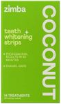 Zimba Coconut Flavored Teeth Whitening Strips | Vegan, Enamel Safe Hydrogen Peroxide Teeth Whitener for Coffee, Wine, Tobacco, and Other Stains | 14 Day Treatment | Coconut
