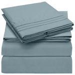 Mellanni Extra Deep Pocket Sheets - Cal King Size Sheet Set - 4 Piece 1800 Brushed Microfiber Bedding with Extra Deep Pocket Fitted Sheet - Easily Fits 18-21 inch Mattress (Cal King, Spa Blue)