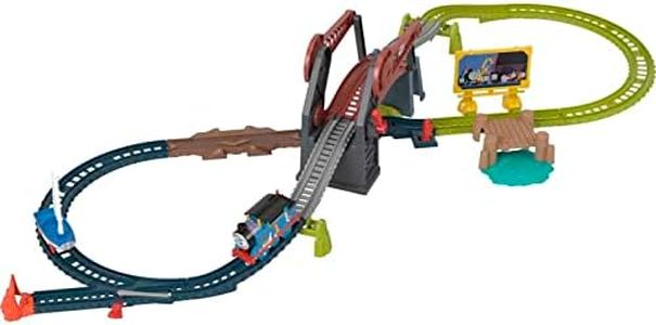 Thomas & Friends Bridge Lift Thomas & Skiff Train Set with Motorized Engine and Toy Boat for Preschool Kids Ages 3 Years and up