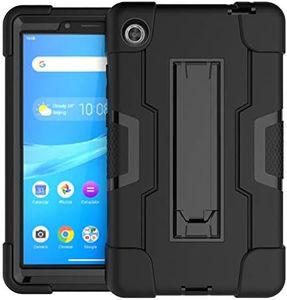 SOATUTO Case for Lenovo Tab M7 3rd gen Heavy-Duty Drop-Proof and Shock-Resistant Rugged Hybrid case Built-in Stand for Lenovo Tab M7 7.0 inch TB-7305F L X ; Lenovo m7 Tablet 3rd Gen (Black/Black)