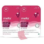 Wellbeing Nutrition Melts Vital Iron | Plant Based Iron and folic acid supplement, Beetroot, Vitamin C and Folate for Improved Hemoglobin, Oxygen binding capacity & Blood Building (60 Oral Strips)