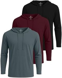 3 Pack: Men’s Big and Tall King Size Cotton Lightweight Hoodie Long Sleeve Hooded T Shirt Sweatshirt French Terry Casual Active Athletic Workout Gym Dry Fit Jersey Pullover Outdoor - Set 3, 3x Tall