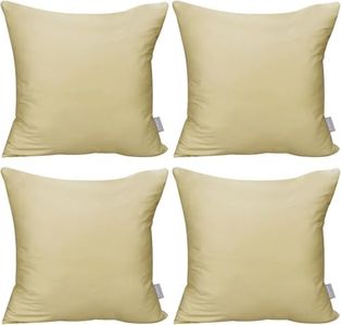 Thmyo 4-Pack 100% Cotton Comfortable Solid Decorative Throw Pillow Case Square Cushion Cover Pillowcase Sublimation Blank Khaki DIY Throw Pillowcas(18x18 inch/45x45cm)(Only Covers,Not Inserts)