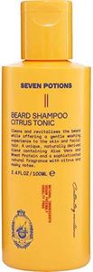 Seven Potions Beard Shampoo for Men — Gentle, Cleansing Beard Wash for a Clean Beard with No Beard Itch — Natural, Vegan, Cruelty Free (Citrus Tonic, 100 ml)