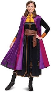 Disguise Deluxe Frozen 2 Anna Womens Costume, Black, X-Large