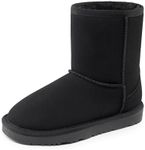 DREAM PAIRS Boys Girls Faux Fur Lined Winter Snow Boots (Toddler/Little Kid/Big Kid) Shorty-K,Size 2 Big Kid,All Black,Shorty-K