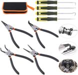 Swpeet 8Pcs Snap Ring Pliers with Pick and Hook Set, 4Pcs Heavy Dut Internal/External Circlip Oil Seal Snap Ring Pliers Set with 4Pcs Precision Pick Set and Hook Set Perfect for Ring Remover Retaining