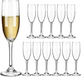 HAKEEMI Champagne Flutes Set of 12, 6 oz Classic Champagne Glasses Bulk, Elegant Toasting Flutes