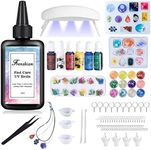 UV Resin Kit with Light,116Pcs Resin Jewelry Making Kit with 100g Fast Cure Clear Hard Low Odor UV Resin, Color Pigment, Resin Accessories, UV Resin Starter Kit for Jewelry Earrings Necklace Bracelet