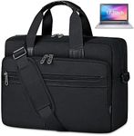 Laptop Bag 17 Inch Waterproof Briefcase for Men Large Laptop Carrying Case Computer Messenger Bag for Work Business Travel, Black