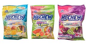 Hi-Chew Candy 3 Pack Variety Bundle, Superfruit Mix 90g, Sweet & Sour 90g , Tropical Mix 100g (3 Items)