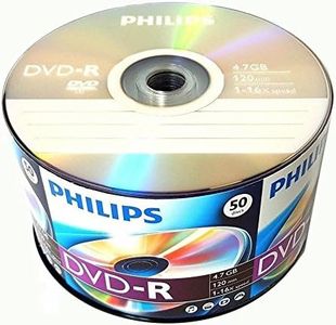 Philips 50 Pack Blank DVD-R DVDR Logo 16X 4.7GB 120min Recordable Media Disc