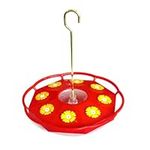 Hummingbird Feeders for Outdoors Hanging, Humming Birds Feeders Outside,Plastic Saucer Feeder and 8 Feeding Ports,Easy Clean and Fill - 1Pack