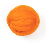 Kondoos Colored Natural Wool roving, 8 OZ. Best Wool for Needle Felting, Wet Felting, handcrafts and Spinning.chunky yarn (Orange)