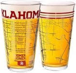 Greenline Goods University of Oklahoma Pint Beer Glasses Set of 2 - Full Color Sooners Logo & Campus Map – Boomer Sooner Gift Idea for College Grads & Alumni - College Glassware