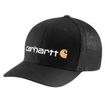 Carhartt Mens Rugged Flex Fitted Canvas Mesh Back Graphic Cap, Black, X-Large-XX-Large