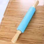 SARVANGAH 12 Inch Silicone Rolling Pin Handle Rolling Pin Non-Stick Silicone Rolling for Home Kitchen Cake(Random Color) (1)