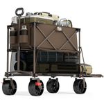 TIMBER RIDGE 400L Large Capacity Folding Double Decker Wagon, 54" Extra Long Extender Wagon Cart, 450lbs Heavy Duty Collapsible Wagon, All-Terrain Big Wheels for Camping, Sports, Shopping