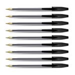 G4GADGET Premium Pack of 10 Black Biro Ballpoint Pens - Medium Tip for Fluent, Smooth Writing - Professional Quality Pens for Home, Office, and School Use - Long-Lasting Ink and Ergonomic Design