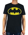 Batman T-Shirt Distressed Logo Men's Adults DC Comics Gift Black Shirt Top