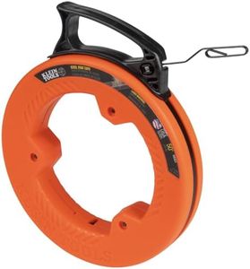 Klein Tools 56331 50-Foot Electrical Fish Tape, Steel Wire Puller with Double Loop Tip, Optimized Housing and Handle, 1/8-Inch