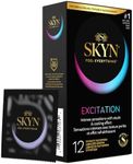 SKYN Excitation Studded Condoms - 12 Count - Ultra-Thin, Lubricated Latex-Free Condoms for a Natural, Smooth Fit