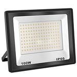 WholeFire LED Floodlight 100W Outdoor IP66 Waterproof Security Light, Upgrade 10000LM 6000K Daylight White Flood Light Wall Light, Perfect for Yard, Garden, Parking Lot, Streets, Stage