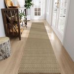 Collive Long Rug Runners for Hallways 10 ft, Washable Farmhouse Entryway Rug Black/Natural Non Slip Kitchen Runner Rug, Braided Woven Boho Bedroom Carpet Low-Profile Front Door Rug for Bathroom