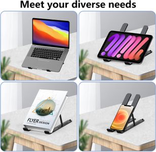 Tonmom Adjustable Laptop Stand – Black Ergonomic Portable Riser