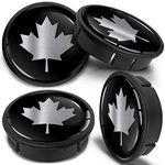 SkinoEu 4 x 60mm ABS Car Alloy Wheel Centre Universal Rims Hub Center Caps Auto Tuning Logo Emblem Silver Black Canada Flag CX 31