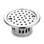 Ruhe� 304-GradeStainless Steel Floor Drain- Round Collar (5x5 inches) with Cockroach Trap/Jali & Lock