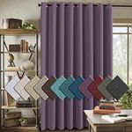 H.VERSAILTEX Wide Room Darkening Rich Quality of Textured Linen Patio Door Curtains Home Fashion Window Panel Drapes with 16 Grommets for Bedroom - Mauve - 100 inch Wide by 96 inch Long