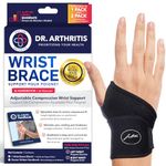 Doctor Developed Premium Copper Lined Wrist Support/Wrist Brace/Hand Support/Strap [single] & Doctor Handbook— Relieve Wrist Injuries, Arthritis, Sprains (1)