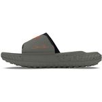 Under Armour Unisex-Adult Project Rock 3 Slides Sandal, (301) Clay Green/Black/Team Orange, 8.5 Women/7 Men