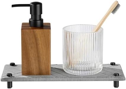 Navaris Organizador fregadero - Soporte esponja cocina y jabon de tierra diatomeas - Piedra de secado rápido para jabonera y estropajo - Bandeja cocina baño de tierra de diatomea