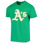 MLB Men's Distressed Imprint Match Team Color Primary Logo Word Mark T-Shirt, Oakland Athletics Green, X-Large