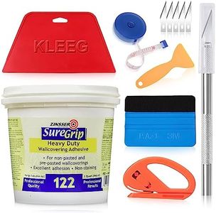 Zinsser SureGrip 122 Heavy Duty Wallcovering Adhesive, Wallpaper Glue + KLEEG Wallpaper Smoothing Tool, Wallpaper Tools Kit, Wall Paper Adhesive, Vinyl Wallcovering