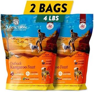 Addiction Outback Kangaroo Feast Air-Dried Grain-Free Dog Food – Complete Meal or Topper with Natural Ingredients for Digestive and Skin & Coat Health, 2lb - 2 Packs