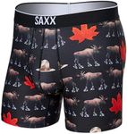 SAXX Underwear Co. Men's Volt Breathable Mesh Boxer Brief, National Pastime- Black, X-Large